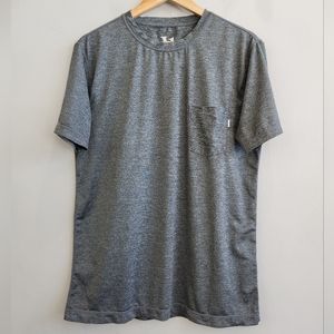 Vuori Tradewind Gray Front Pocket Performance Tee Shirt Gym Active Men's Medium